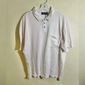 RDI Men’s Size XL Polo Shirt Cotton Chest Pocket Beige Quarter Button NEW